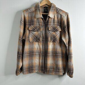 PrAna Jacket Womens‎ XS Brown Orange Plaid Organic Cotton Full Zip Shirt Shacket